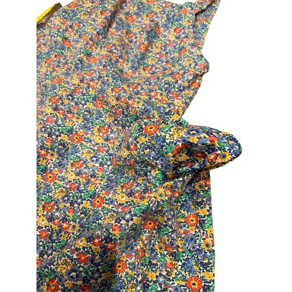 Vintage Lanz Originals Canvas Like Floral‎ Apron W Pockets Tie In Back One Size - Picture 5 of 7